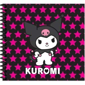 Kuromi Spiralli Sert Kapak Defter 16x15 50 Yaprak Çizgili