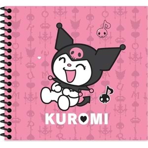 Kuromi Spiralli Sert Kapak Defter 16x15 50 Yaprak Çizgili