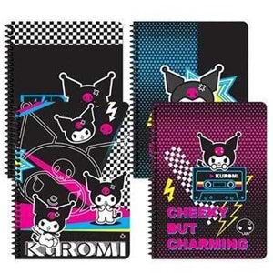 Kuromi Defter Spiralli Karton Kapak 16,5x22,5 80 YP Kareli 380632-12(1 Adet)