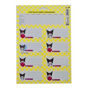 Kuromi Ders Programlı Etiket 3 Lü 220130-12