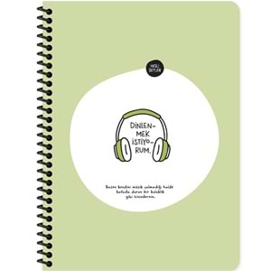 Hisli Şeyler Stickerli Defter Dinlenmek İstiyorum 16,5x22,5 80 Yp.Çiz