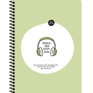 Hisli Şeyler Stickerli Defter Dinlenmek İstiyorum 16,5x22,5 80 Yp.Kar.