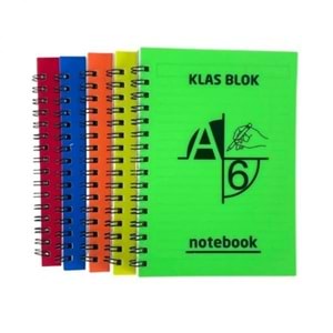 Klas Bloknot Spiralli Plastik Kapak Kareli 72 Yaprak A6 (1 Adet)