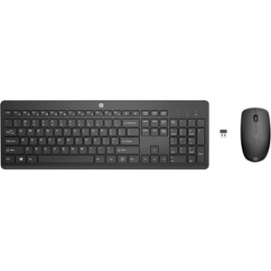HP 235 1Y4D0AA Siyah Kablosuz Klavye Mouse Seti 2,4 GHz 1600 DPI (2 x AAA (keyboard); 1 x AA Mouse)