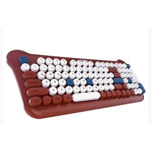 Everest KM-6244 BUNNY Renkli Tuşlu Kahverengi 2.4 ghz + BT Kablosuz Q Multimedia Klavye + Mouse Set