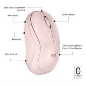 Logitech 910-007121 M240 Pembe Sessiz Kablosuz Mouse