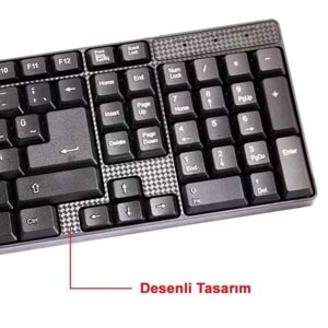 Elba EK-020 Q Usb Siyah Türkçe Kablolu Standart Klavye (1.8Mt Kablo Uzunluğu)