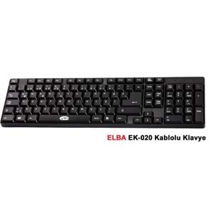 Elba EK-020 F Usb Siyah Türkçe Kablolu Standart Klavye (1.8Mt Kablo Uzunluğu)