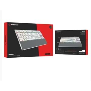 Rampage BERU Beyaz 2.4G + BT Wireless RED SWITCH Mekanik Gaming Oyuncu Klavye Slim RGB