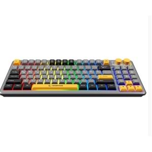 Rampage CYCLONE Gri-Siyah-Sarı USB RGB Aydınlatmalı Q Compact Membrane Gaming Oyuncu Klavye
