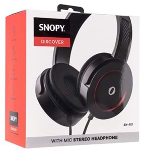 Snopy SN-401 DISCOVER Kırmızı Güçlendirilmiş Bass Etkili Mikrofonlu Kulaklık