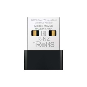 Tp-Link Mercusys MA20N AC650 Nano Wi-fi Kablosuz USB 2.0 Adaptör