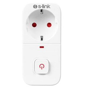 S-link SL-010 16A-250V 750 Joule Anahtarlı Isıya Duyarlı Devre ve Akım Korumalı Tekli Priz