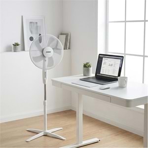 Everest FAN10 Valora Air Beyaz-Gri 16 Maks 45W 3 Kademe 1200RPM Yıldız Ayak 5 Bıçaklı Vantilatör