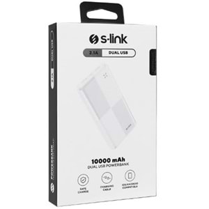 S-link IP-G12N 10000mAh Micro+Usb+ Type-C Giriş+Çıkış Beyaz. Taşınabilir Pil Şarj Cihazı Powerbank