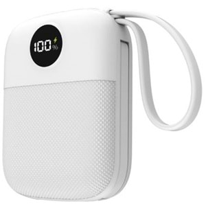 S-link MP110 10000mAh PD22.5W Type-C+Lightning Kablolu Beyaz Pil Şarj Cihazı Powerbank