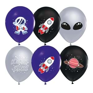 Balonevi Balon 4+1 Kozmik Galaksi Baskılı 12