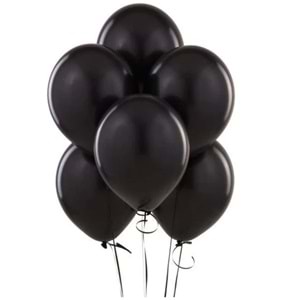 Balonevi Balon 12 İnc Baskılı Metalik Siyah (1 Adet)