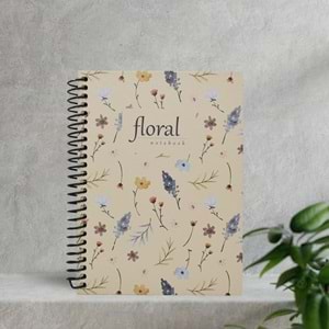 Dilman Flower Spiralli Defter 16x22 80 YP Çizgili 6191