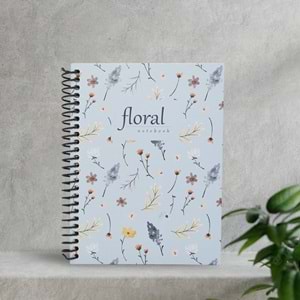 Dilman Flower Spiralli Defter 16x22 80 YP Çizgili 6191