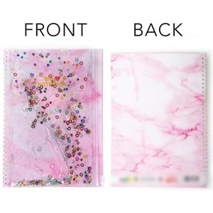 Vuki Sulu Çantalı Defter Orta Boy Pembe Mermer VK-0086F