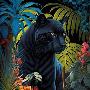 Ks Games Puzzle 500 Black Panther With A Tropical 20071