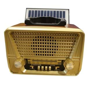 Everton Rt-836 Bluetooth Fm-Usb-Tf-Aux Solarlı Şarjlı Nostaljik Radyo