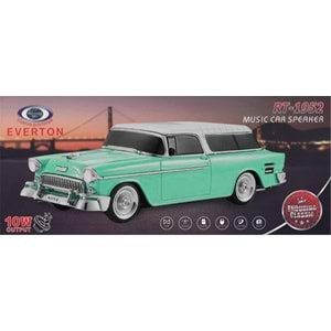 EVERTON RT-1952 Turkuaz Arabalı Bluetooth Fm-Usb-Tf-Aux Şarjlı Nostaljik Radyo