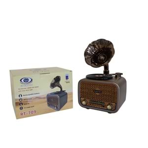 Everton Rt-709 Gramafonlu Bluetooth Fm-Usb-Tf-Aux Şarjlı Nostaljik Radyo