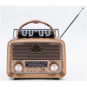 Everton RT-301.m Bluetooth-USB-SD-FM Şarjlı,Solarlı,Ledli, Nostaljik Radyo El Fenerl Radyo