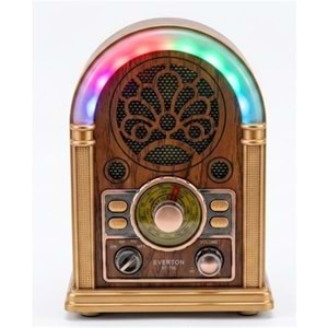 Everton RT-752 Şarjlı, Led Işıklı Nostaljik Radyo( Bluetooth-USB-SD-FM)