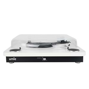 UMİE Bemol Beyaz Piano Kaplama 10W BT İN, BT OUT, RCA, USB Özellikli Nostaljik Pikap