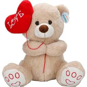 Sun-Jnh-Pff-Sk.Pelus Ayı Kalplı Balonlu 40Cm2R.