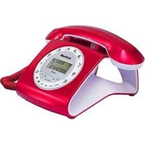 Multitek Retro Özel Tasarımlı Kablolu Siyah-Kırmızı-Gri-Turuncu-Beyaz Masa Üstü Telefon