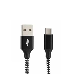 Vcom CU250 Type-C to USB 3m 15W (5V-3A) Örgülü Şarj Kablosu