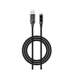 S-link Armor LED UC-066 66W 1m USB to Type-C PD Örgülü LED Başlıklı Siyah Hızlı Şarj Kablosu
