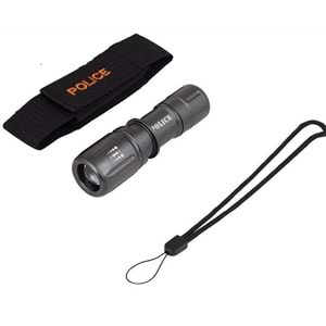Polıce PC-18 Pilli El Feneri (CREE Led + zoom) ( 3 Tane İnce Kalem Pille Çalışır)