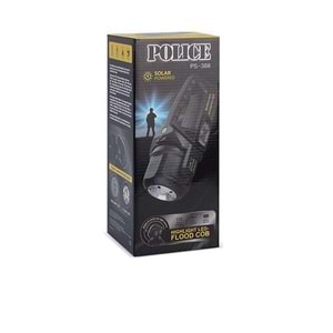 Polıce PS-388 Spot Fener Powerbank Özellikli Solarlı (Güneş Enerji) Şarjlı 180 Derece Oynar Başlık