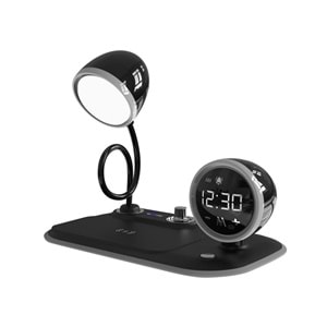 S-link SL-CW21 Siyah Telefon Uyumlu Fast Şarj 15W Ayarlanabilir Led Işıklı Masa Lambası