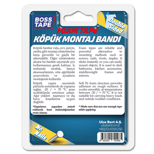 Boss Tape Çift Taraflı Köpük Bant Beyaz 15Kg