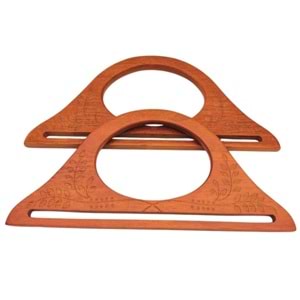 Çanta Aksesuar 25x12 cm Desenli İthal Ahşap Çanta Sapı
