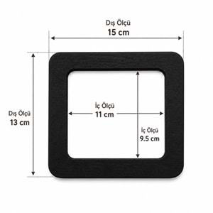 Çanta Aksesuar Dikdörtgen Model 15x13 Cm Siyah Renk Ahşap Çanta Sapı