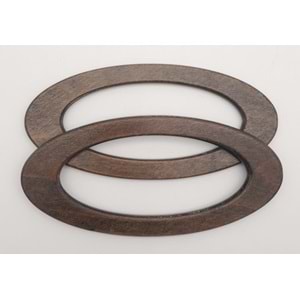 Çanta Aksesuar Oval Model 9x19.5 cm Haki Renk Ahşap Çanta Sapı