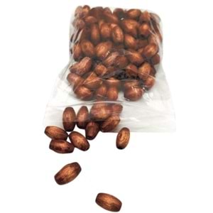Çanta Aksesuar 8 Mm Ahşap Oval Boncuk Taba Renk 50 Gr