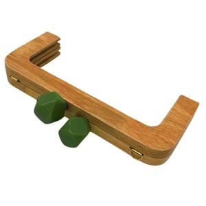 Çanta Aksesuar 20 Cm Yeşil Başlıklı Ahşap Burs