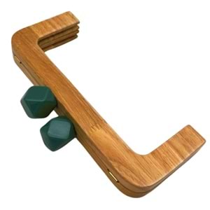 Çanta Aksesuar 20 Cm Koyu Yeşil Başlıklı Ahşap Burs