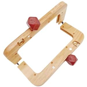 Çanta Aksesuar 20 cm Açık Renk Ahşap Burs Ebruli Bordo Renk Toplu