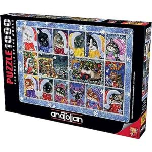 Anatolian Puzzle 1000 Parça Yeni Yıl Kedileri
