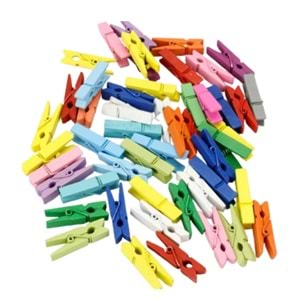 Ahşap Mandal Renkli 4.5Cm 15 Li