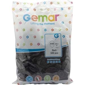 Metalik Balon Gm110 28Cm 100 Lü Siyah 065